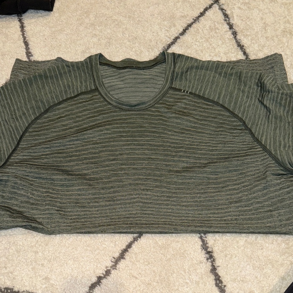 lululemon athletica Green Striped Men's Tee